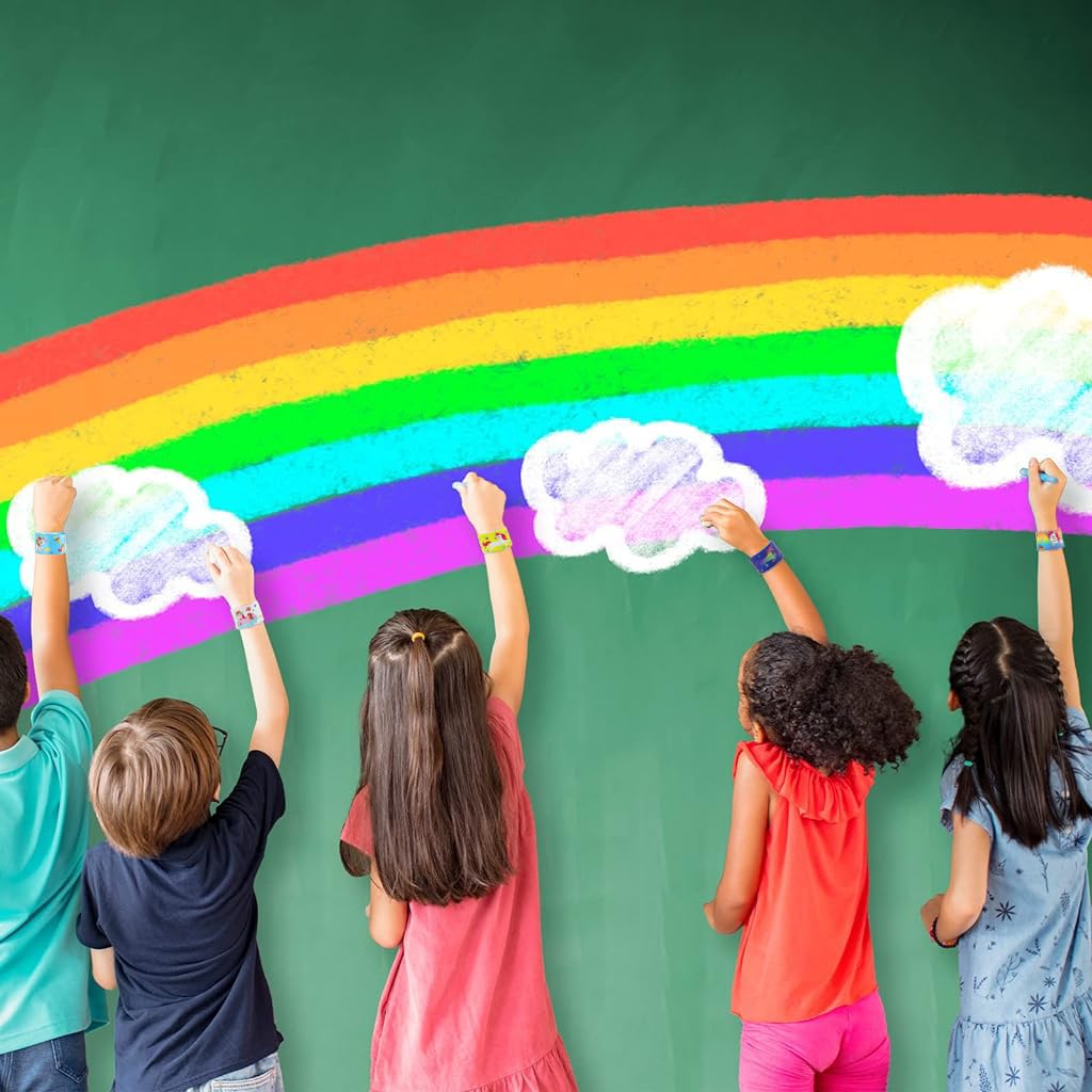 PATPAT Rainbow Unicorn Wrist Band for Kids with 24Pcs Slap Design & Silicone Snap Style | Party Gifts