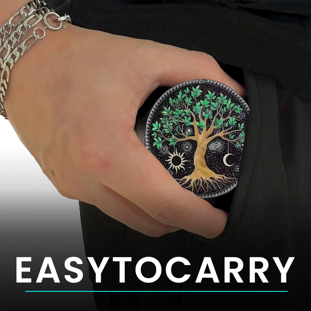 Supvox Herb Storage Grinder with Precision Teeth 4 Layer Design Zinc Alloy Mill 2PCS