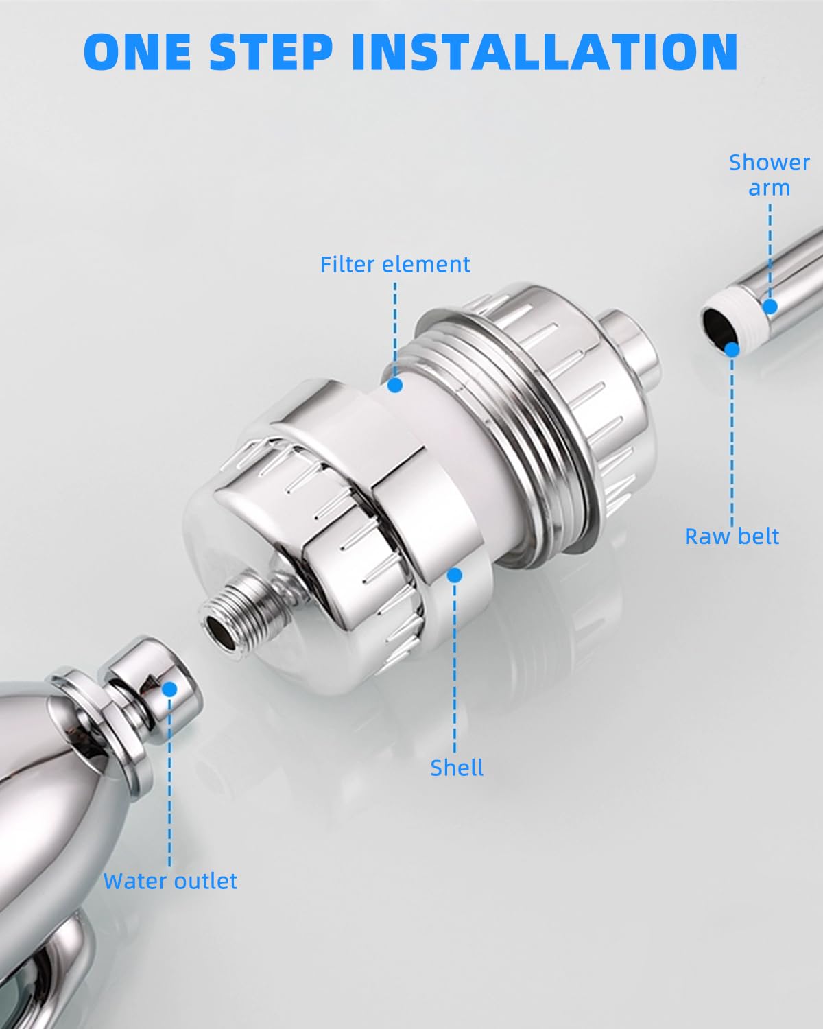 Supvox Shower Water Filter for Cleaner Showers with 22 Stage Filtration | Removes Chlorine and Heavy Metals