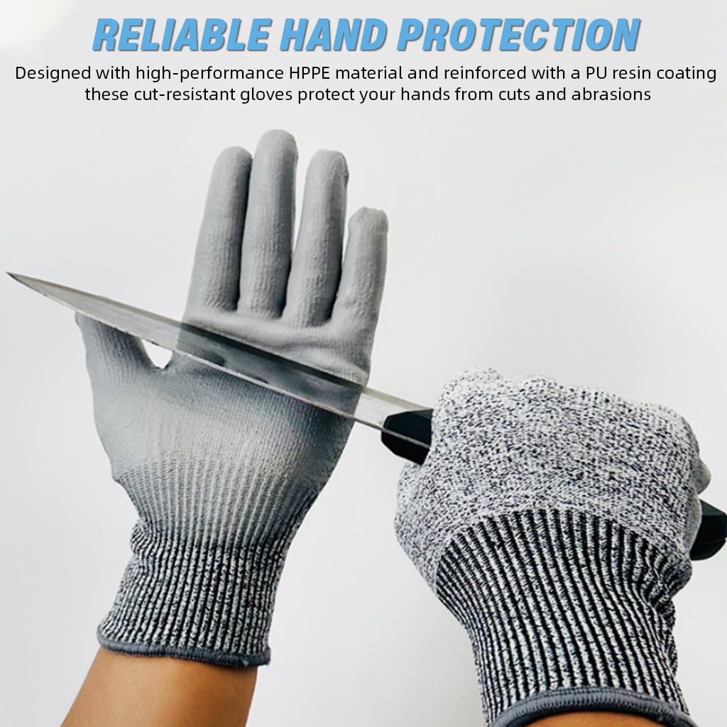 Serplex Cut Resistant Gloves Level 5 Protection for Work and Food Handling | HPPE Material with Micro Foam Grip