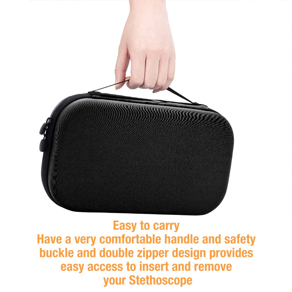 ZORBES Stethoscope Case 10.8×6×1.8 in for Travel with Mesh Bag and Portable Handle | EVA Storage Bag