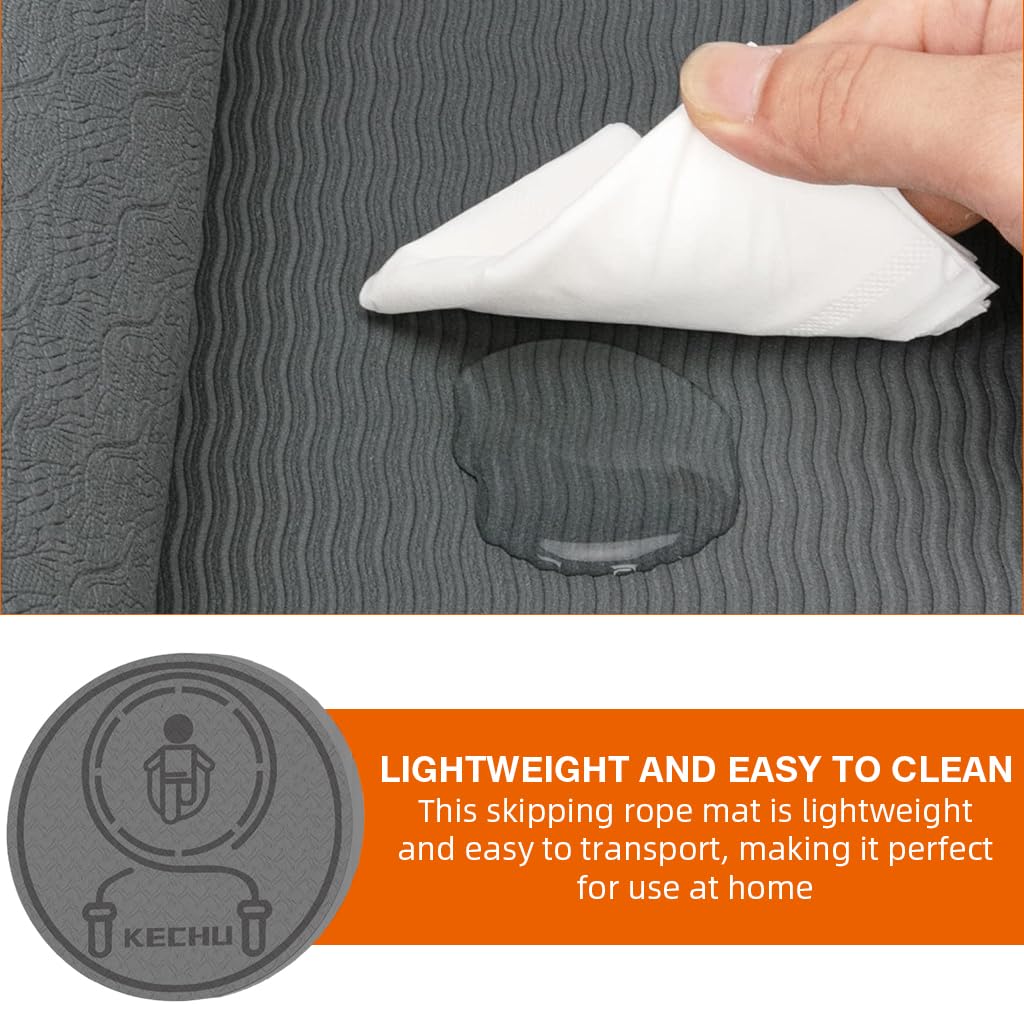 Proberos Jump Rope Mat for Indoor Workouts with 6mm Cushioning and Non Slip TPE | Includes Cordless Jump Rope Kit