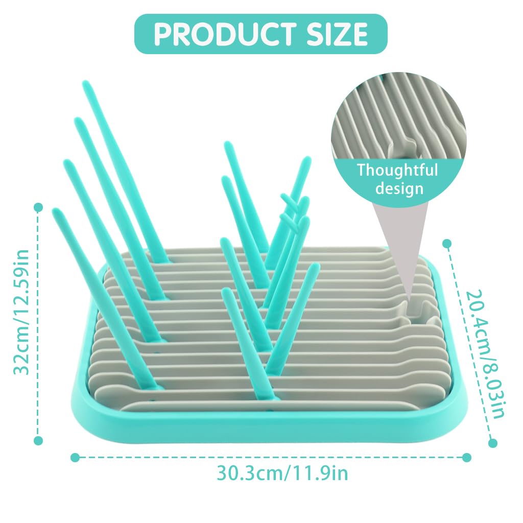 SNOWIE SOFT® Baby Bottle Drying Rack with Bottle Cleaning Brush Baby Bottle Drain Rack Bottle Drying Rack Baby Bottle Organizer Space Saving Baby Bottle Drying Rack for 10 Bottles