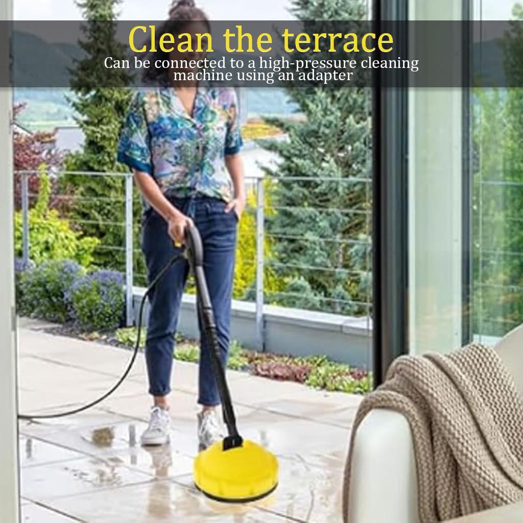 HASTHIP Pressure Washer Floor Brush for Kärcher K1 K7 with 360° Rotating Head & Dual Water Nozzles