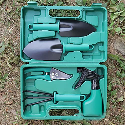 HASTHIP Gardening Tools Kit for Home and Patio with 10Pcs Stainless Steel Set | Ergonomic Carrying Case