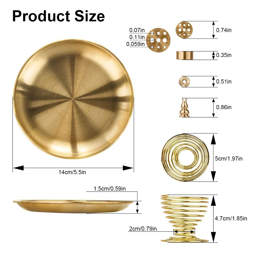HASTHIP Incense Stick Holder with 5.5 in Ash Catcher and 5 in 1 Brass Design for Home Decor | Yoga