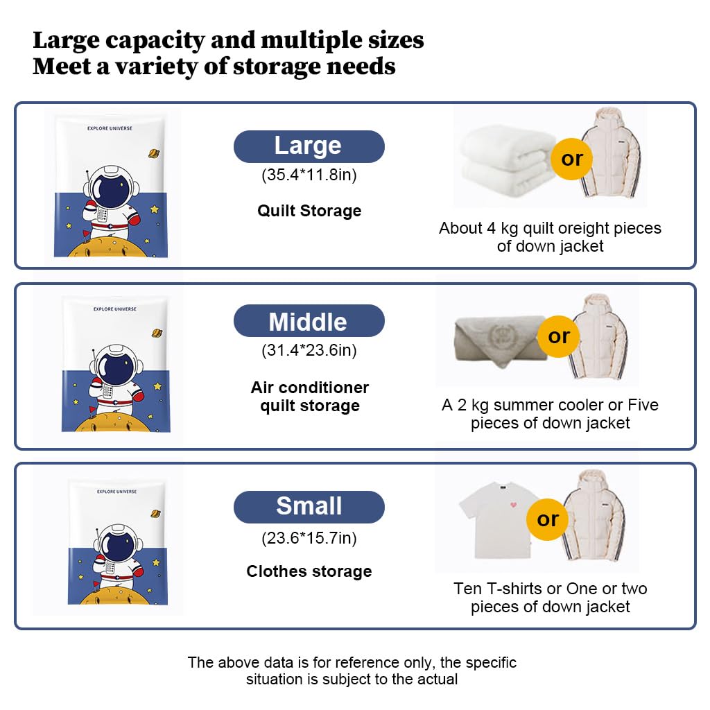 Supvox Vacuum Storage Bags for Clothes 10pcs with Hand Pump featuring Double Sealing Strip | PA&PE Airtight Space Saver for Home and Travel