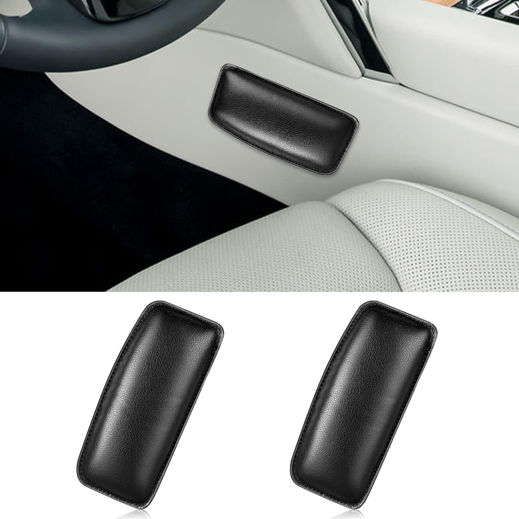 STHIRA Leather Car Knee Cushion Pad for Console and Door | 4pcs 7.08×3.15×1.10 in Self Adhesive Design