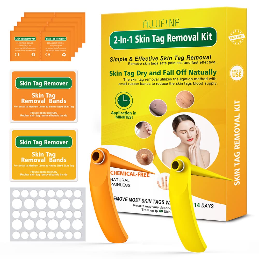 MAYCREATE® Skin Tag Removal Tool 2 in 1 Skin Tag Remover Painless Skin Mole Tag Remover Set Safe and Easy to Remove 2mm-7mm Skin Tags