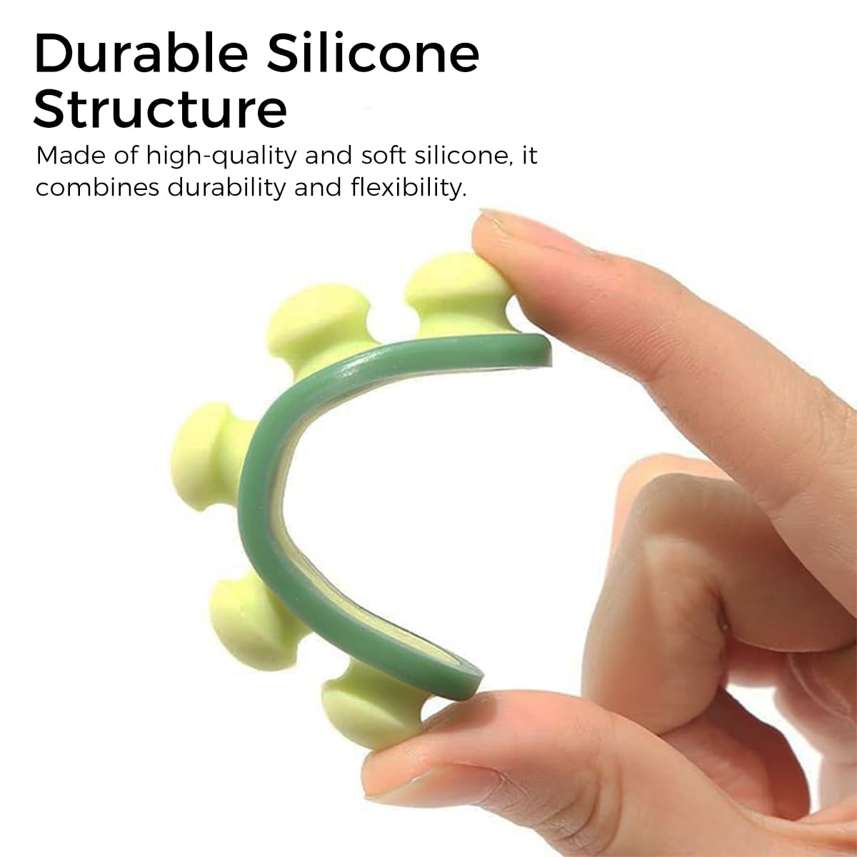 ZIBUYU Cable Clips for Wall and Desk with 4 Slots featuring Self Adhesive Acrylic Backing | Silicone Cord Organizer