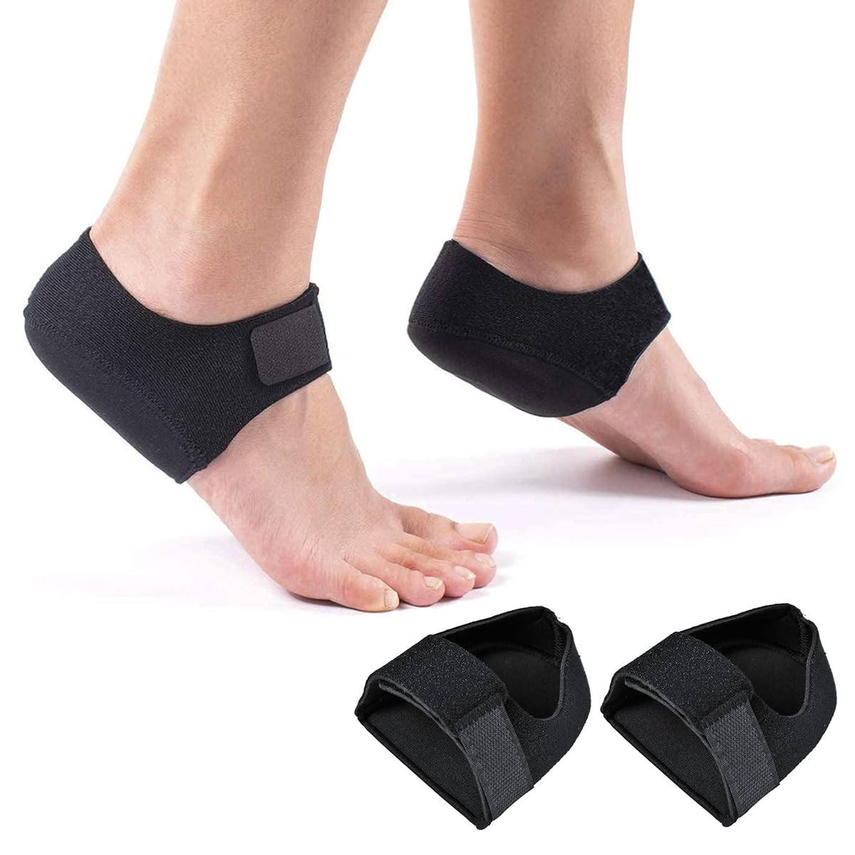 HANNEA Heel Protectors for Plantar Fasciitis Pain Relief with Silicone Cushion Pads | 1 Pair
