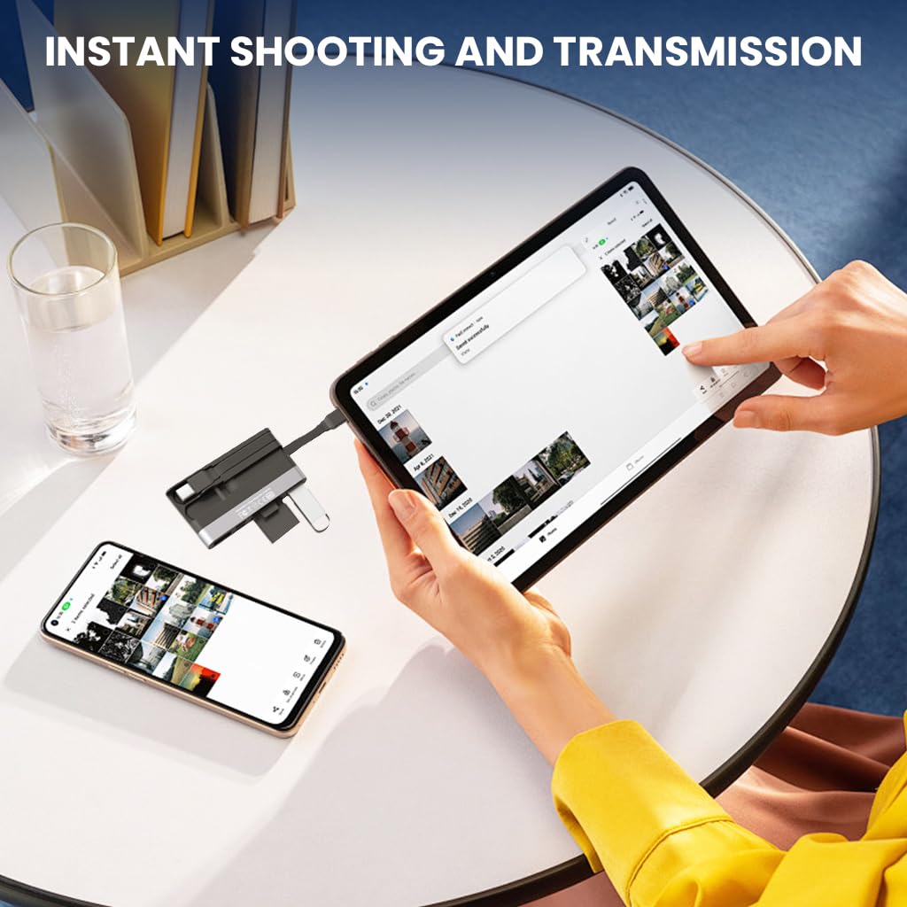 Verilux USB Hub Card Reader 6 in 1 for iPhone and Laptop with Dual PD Ports | 3.0 High Speed