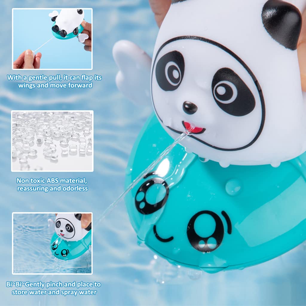 PATPAT Baby Bath Toys for 0 3 Years with Wind Up Swimming Panda and BPA Free ABS Design