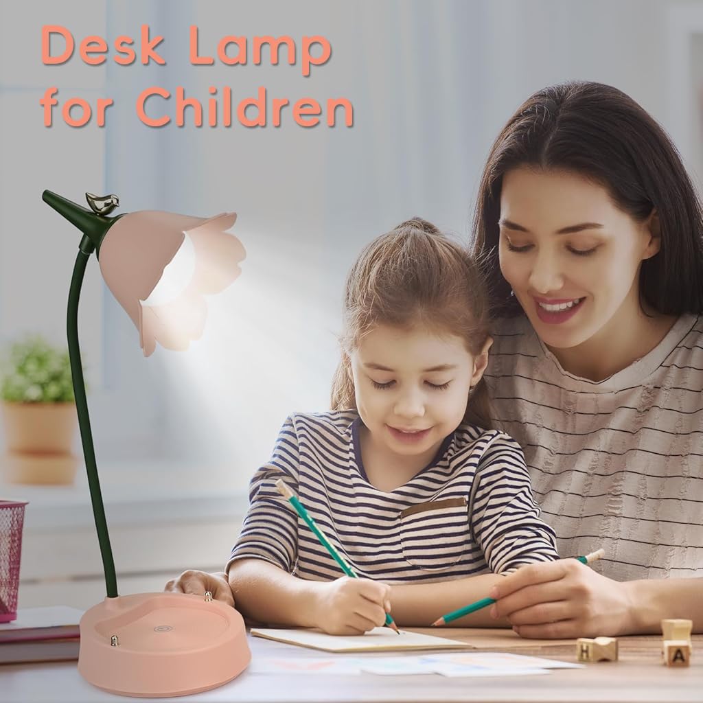 ELEPHANTBOAT Desk Lamp for Reading with 3 Color Dimmable LED & Touch Sensor | USB Rechargeable 1200mAh Flexible Arm Light