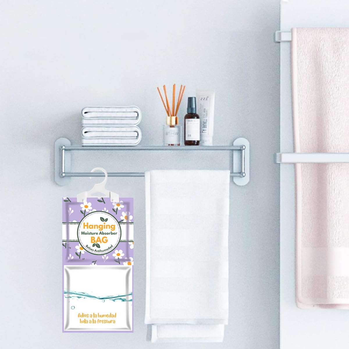 Supvox Hanging Closet Dehumidifier Bags for Wardrobes and Cabinets with Hook | 10pcs 100g Moisture Absorbers