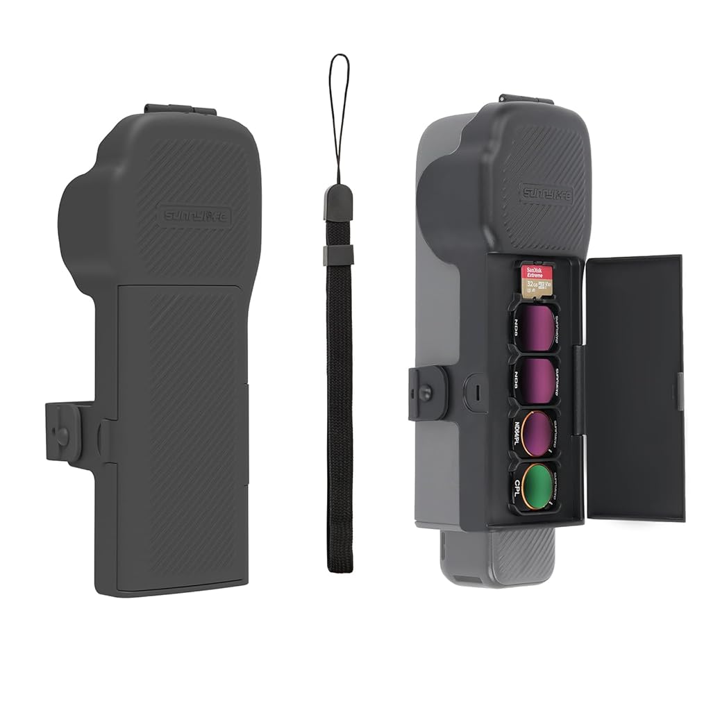 ZORBES® Compatible with Pocket 3, 2 in 1Action Camera House Case Cover with Built in Filter Storage Capsule, Anti-scratch PP Protective Case Cover, Fashion Anti-slip Texture Action Camera Accessory