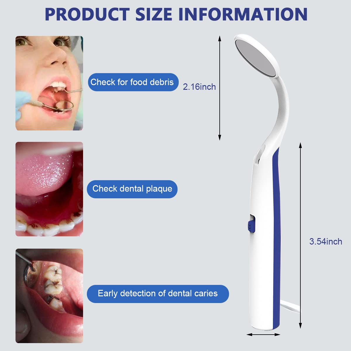 HANNEA® Mouth Dental Mirror, Dental Tools for Oral Care Home Professional Inspection Anit-fog Microcrystalline Nano Dental Mirror for Teeth Cleaning Home Use Dental Mouth Mirror