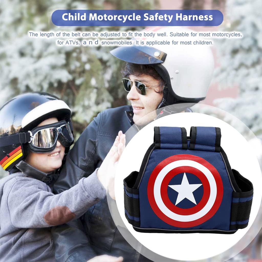 SNOWIE SOFT Kids Safety Belt for Two Wheeler with Reflective Strips and 4 Strap Buckle | Adjustable 3 PCS Polyester Harness for Boys and Girls 2 12 Years