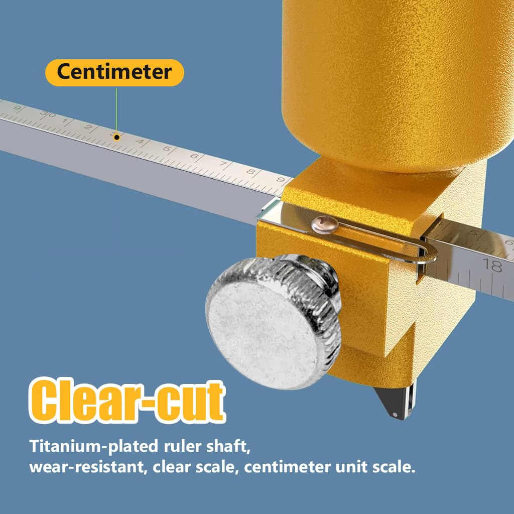 Serplex Glass Circle Cutter for Professional Cutting with 24 in Range and 360° Rotatable Alloy Blades