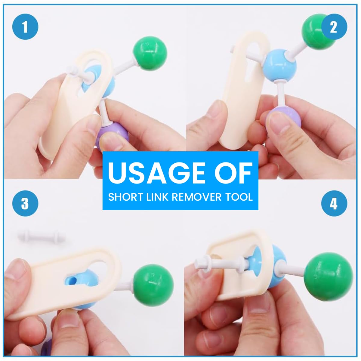 PATPAT Chemistry Molecular Model Kit for Teaching and Learning with 444 pcs Ball and Stick Models | Durable Plastic Set for Students and Teachers