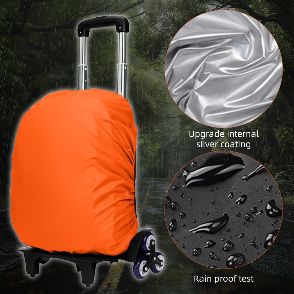 Proberos Rain Cover for Backpack up to 35L featuring Elastic Edging and Waterproof Nylon | Orange