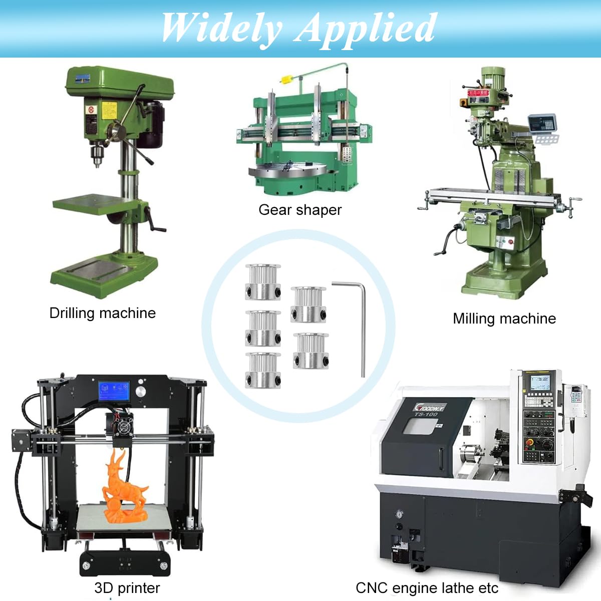 Serplex GT2 20 Teeth 5mm Bore Timing Pulley for 6mm Belt and 3D Printer Use | Aluminum 15PCS