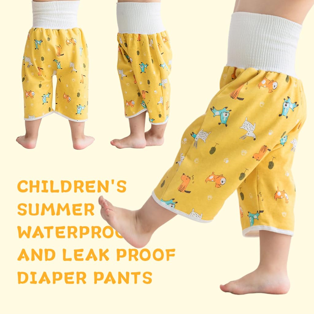 SNOWIE SOFT® Kid Diaper Pant Waterproof Training Pant High Waist Anti-leak Toddler Diaper Pant Summer Loose Breathable Cotton Kids Diaper Pant  for Kids 3-9 Years Old