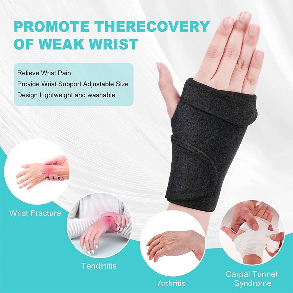 ZIBUYU Wrist Support for Right Hand Pain Relief with Removable Metal Brace and Adjustable Compression | Breathable Fabric for Sports and Daily Use