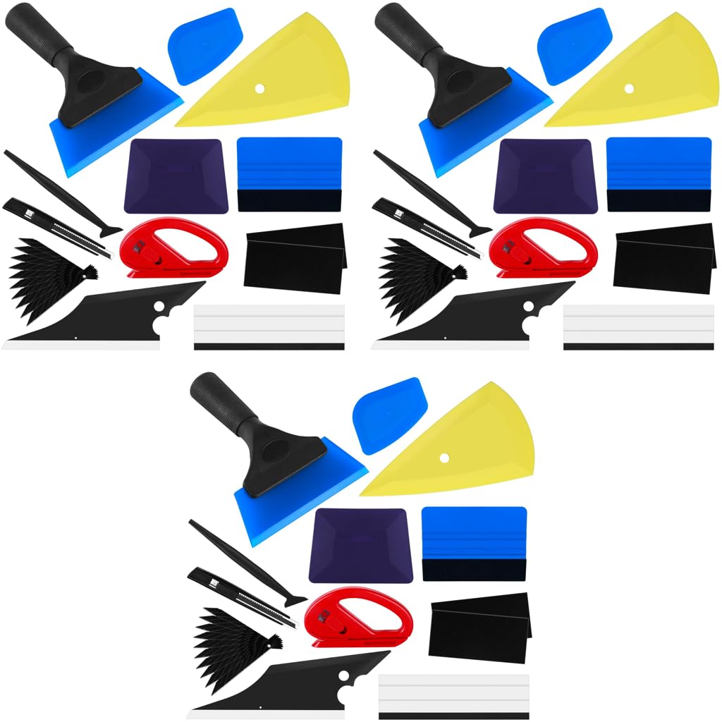STHIRA Car Window Film Tint Tool Kit 36PCS for DIY Use featuring Safety Cutter & ABS Squeegees