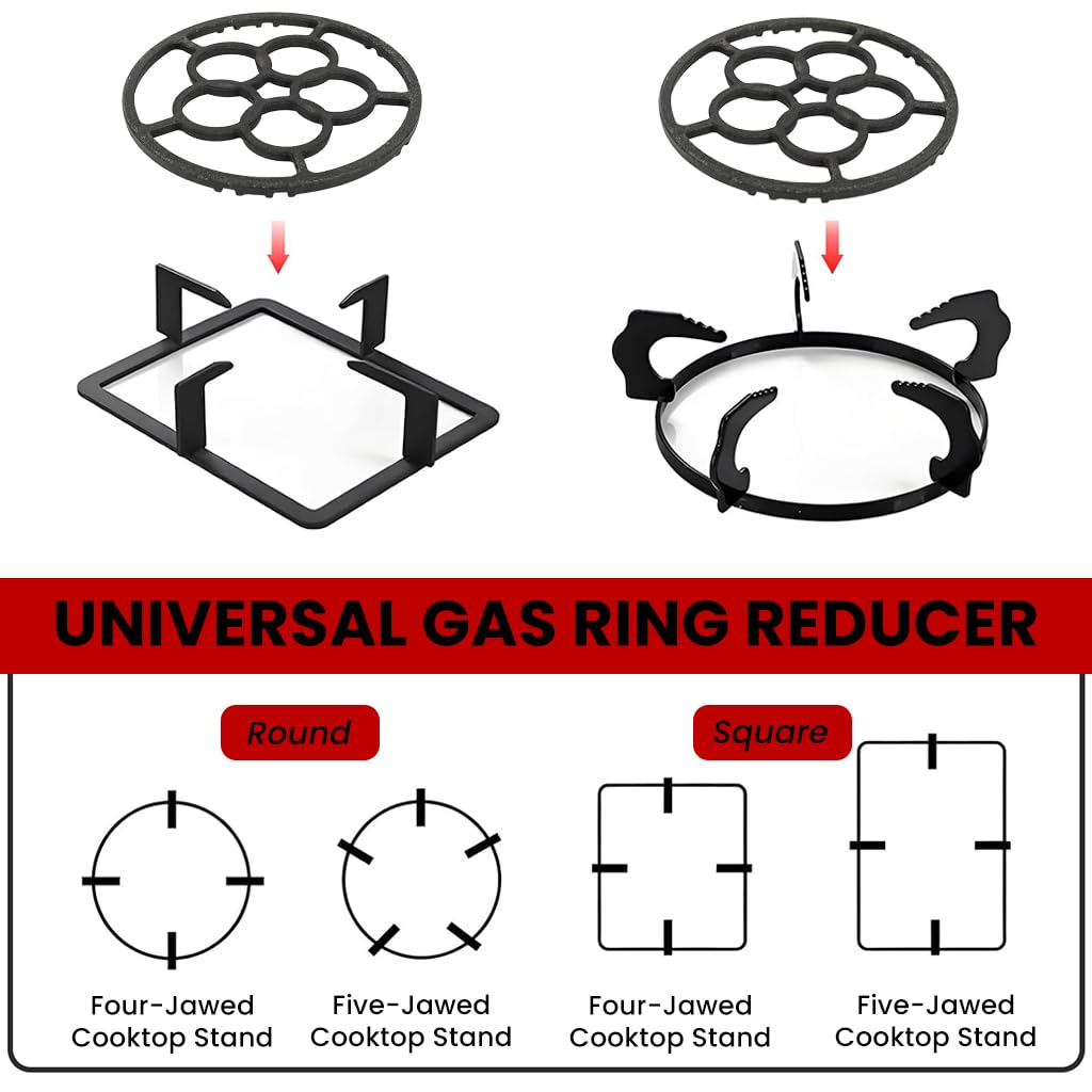 Supvox Gas Saver Stand for Wok Stability with 8 in Cast Iron Support Ring | Even Heating
