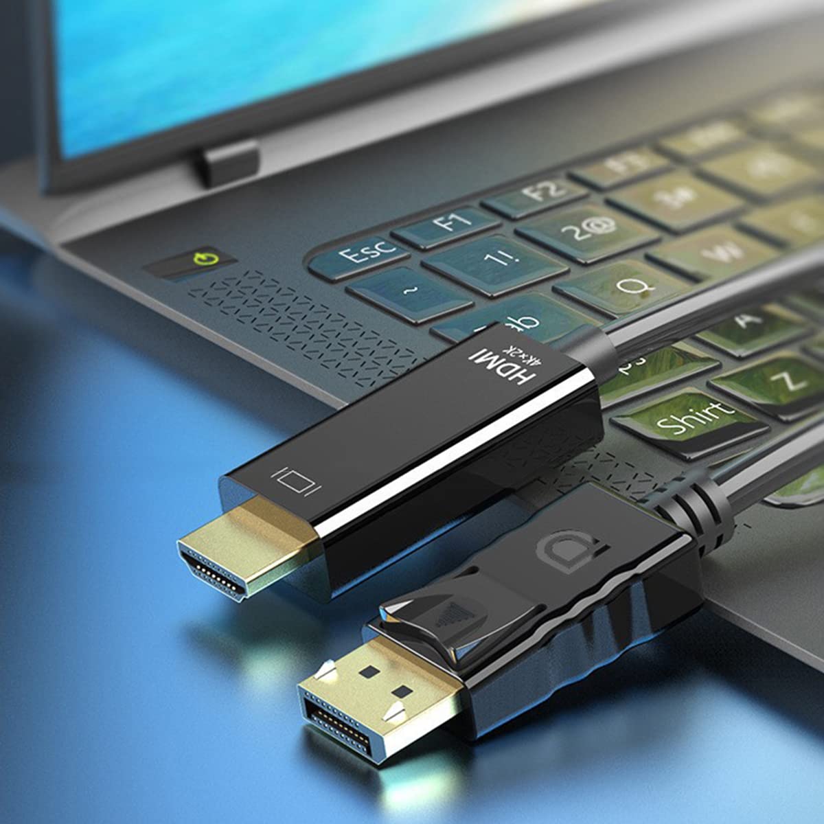 Verilux DisplayPort to HDMI Cable 6ft for Monitor & Projector with Latch Design | Gold-Plated Connectors Supporting 4K@30Hz