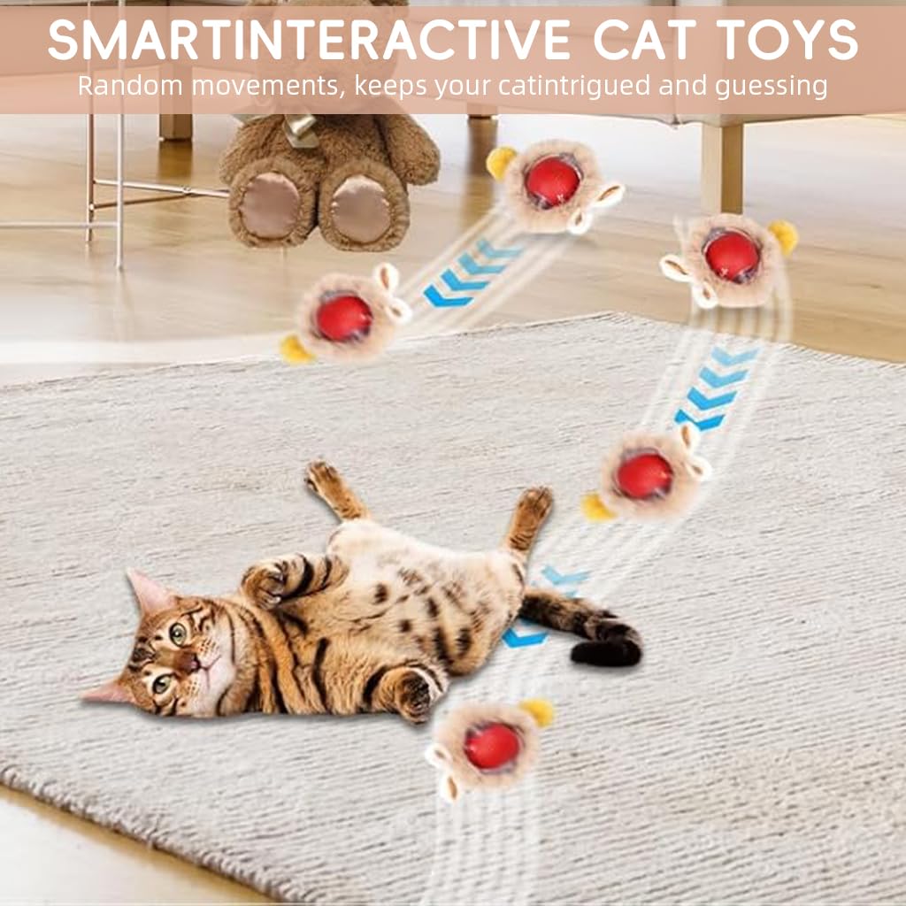 Qpets Interactive Cat Toy Mat for Exercise with USB Rolling Ball and 70x10cm Oxford Cloth Pad