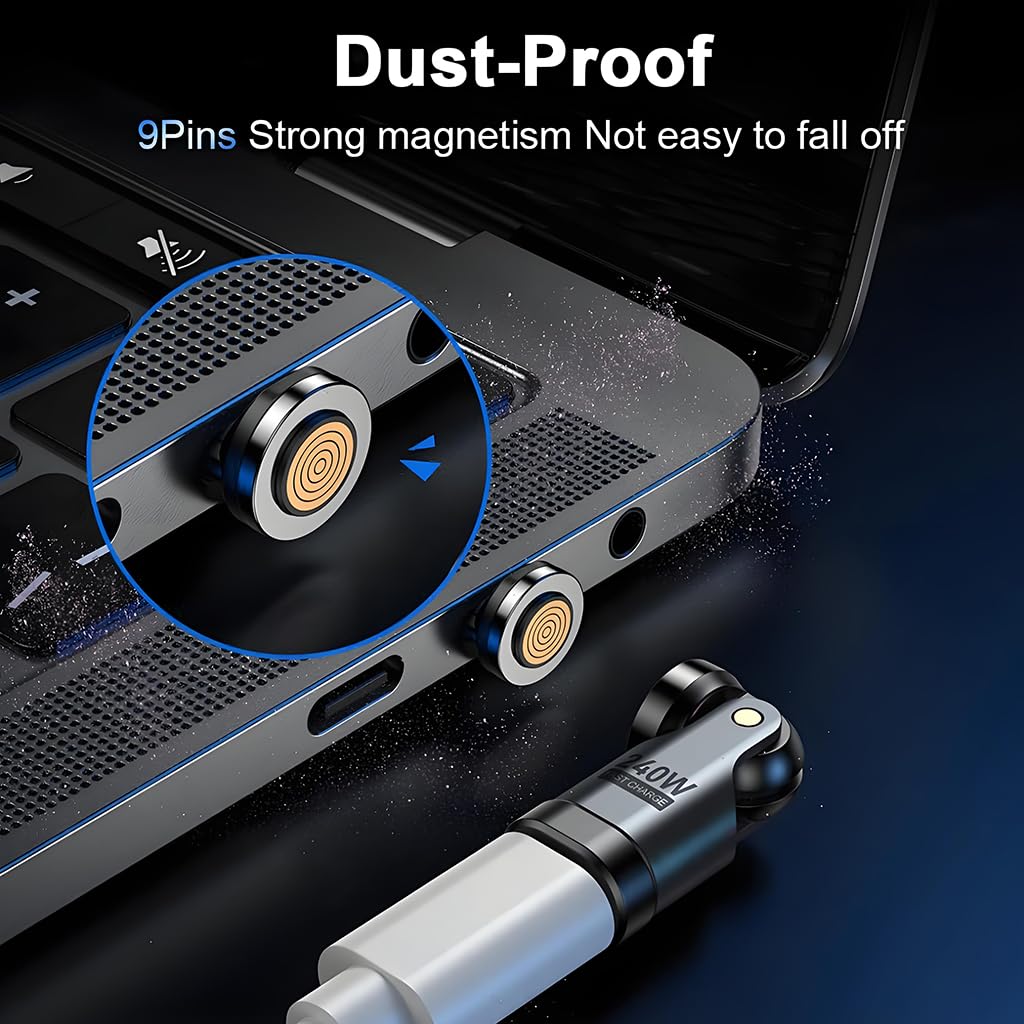 ZORBES PD 240W Fast Charger Adapter for Type C Devices with 180° Swivel Magnetic Connector | Aluminum Alloy Housing