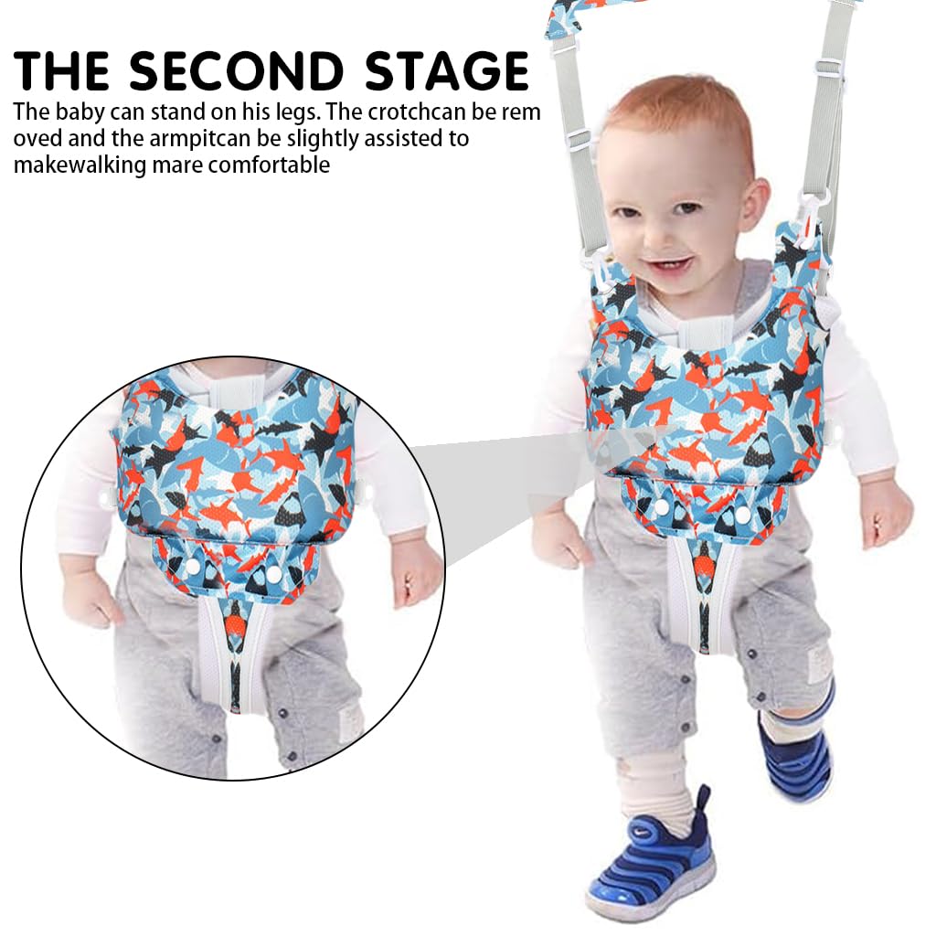 SNOWIE SOFT® Baby Walking Harness Head Protector Set Padded Head Helmet Forehead Protector Hat Safety Walking Harness Belt Toddlers Stylish Walking Harness Head Protector for Toddlers 8-24 Months