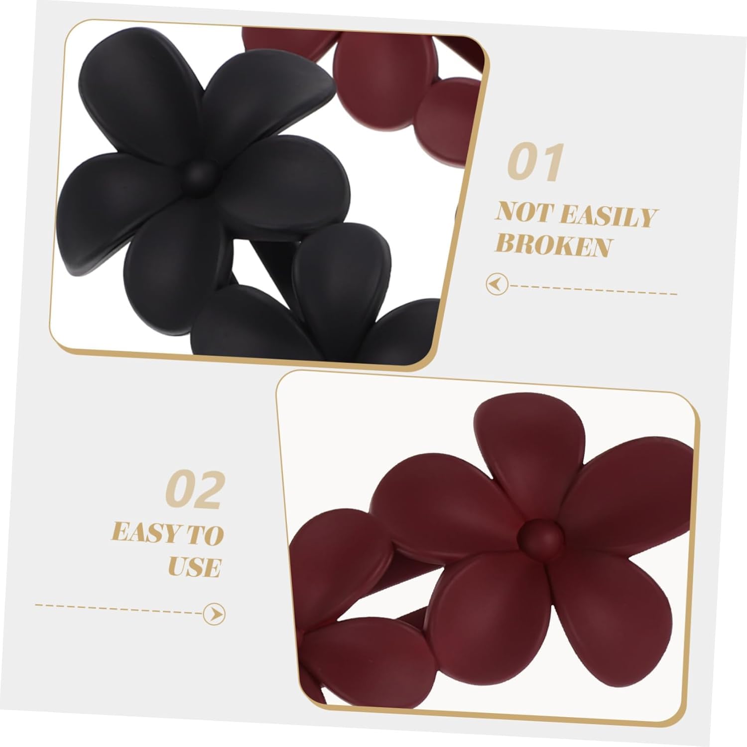 Zibuyu Floral Decorative Resin Hair Clips for Women with 4.3 in Hold | 4 Count Set