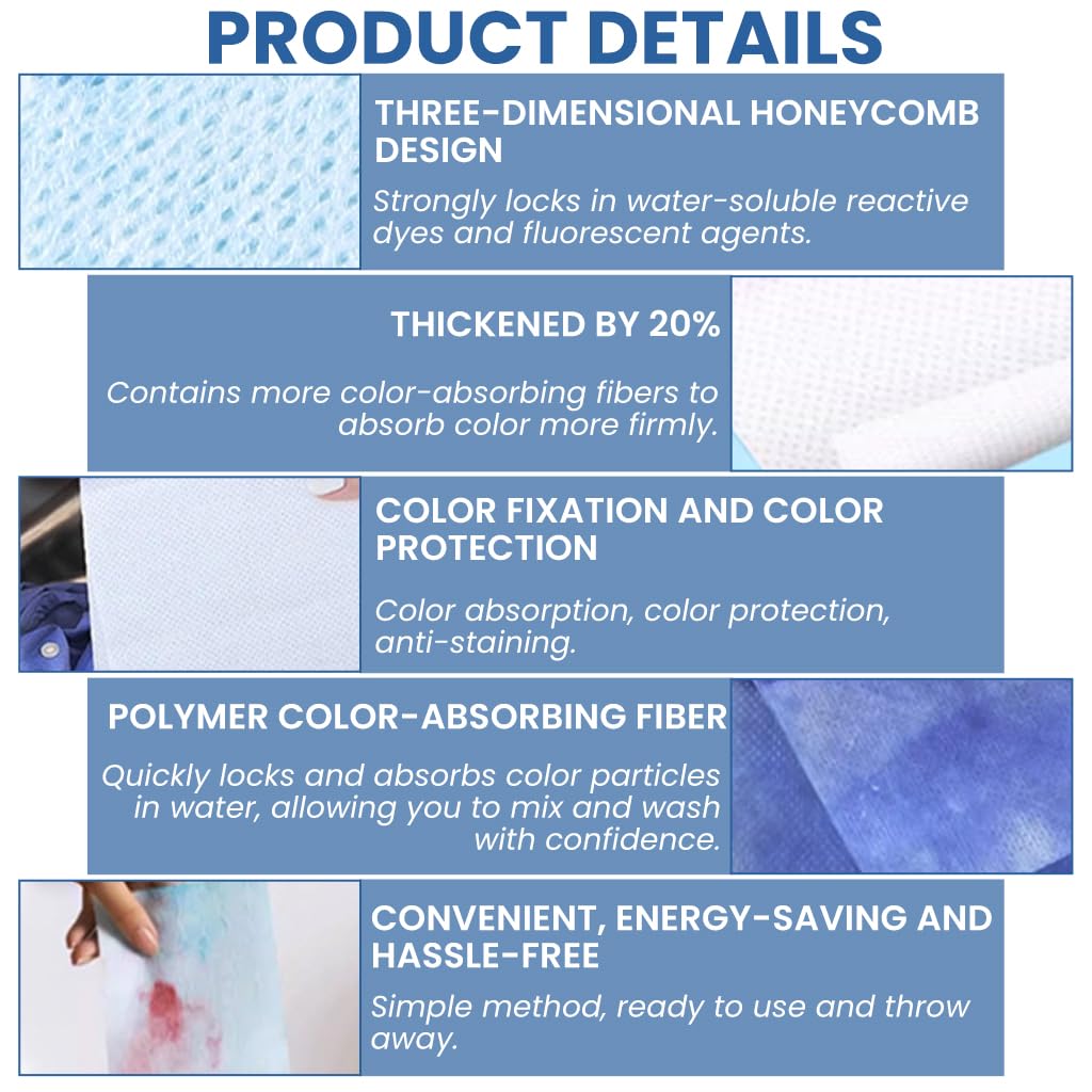 Supvox Fabric Color Absorb Paper for Mixed Laundry with Honeycomb Texture | 100 Wipes