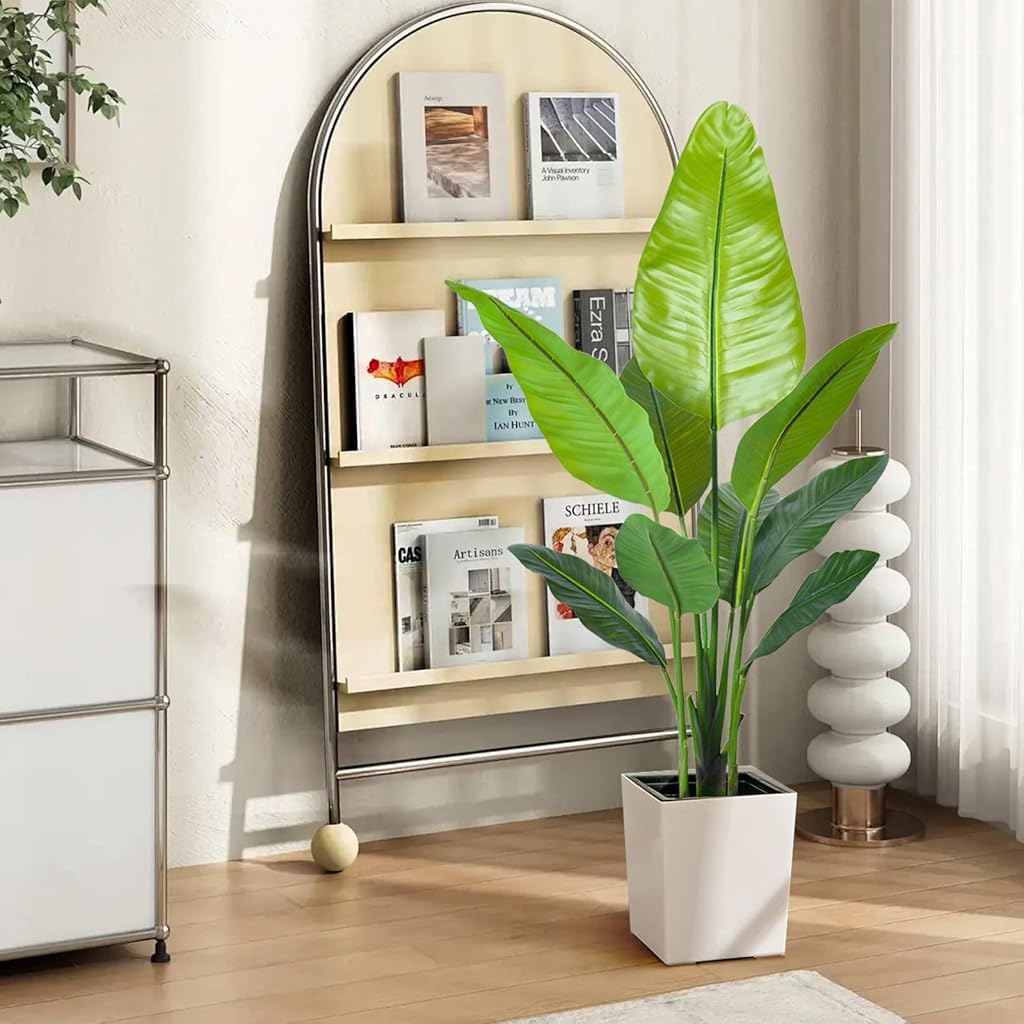 Supvox Artificial Green Plant Pot for Home and Office Decor with 47.2 in Potted Plant | Realistic Evergreen Foliage