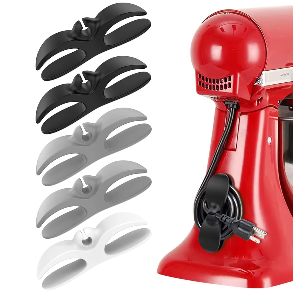 HASTHIP Cord Winder for Kitchen Appliances with Self Adhesive Design and 5Pcs 10×3×2.8cm Set | Plastic Cable Organizer for Coffee Maker and Air Fryer