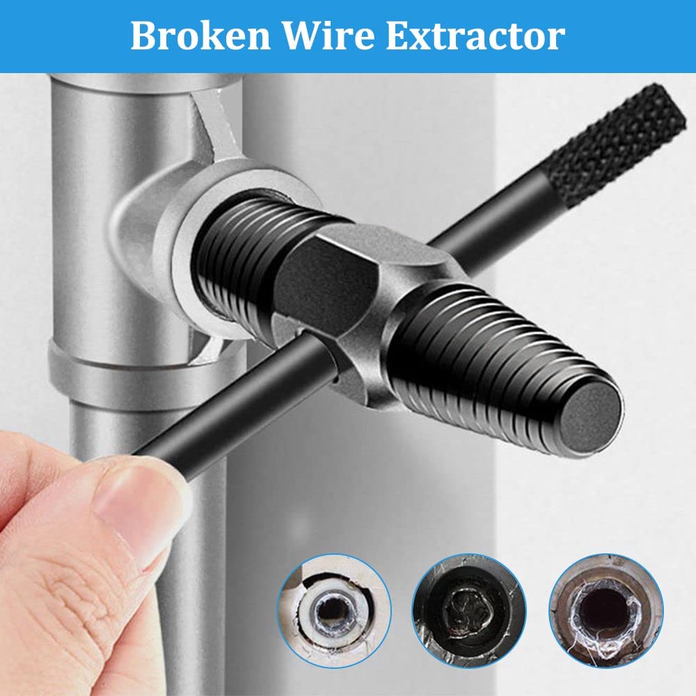 HASTHIP Screw Extractor Broken Bolt Remover Tools Dual-Head Water Pipe Screw Removal Tool Broken Bolt Remover for 1/2 Inch 3/4 Inch Pipes Valve Faucet