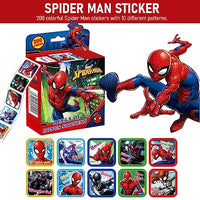 HASTHIP® 200Pcs Spider Man Stickers for Kids Rewards, 0.98 inch Spiderman Cartoonish Sticker of 10 Patterns, Party Bag Fillers Boys Girls Teachers as Reward Craft Scrapbooking in Box Gift Set