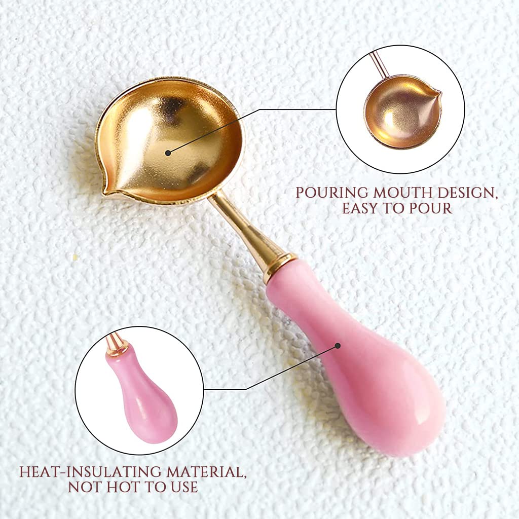 HASTHIP Wax Seal Kit for Envelopes and Invitations with Hollow Warmer 3.5×3.8cm | Rose Gold