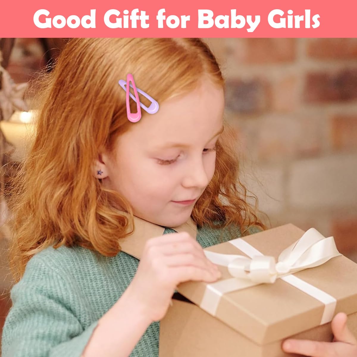 PATPAT Hair Clips for Girls with Mesh Drawstring Bag featuring 40 Alloy Rainbow Pins | Daily Styling Accessory
