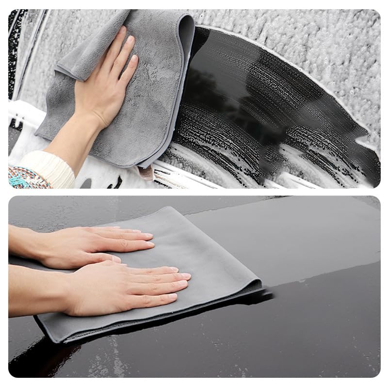 STHIRA Car Cleaning Cloth for Wash and Household Use 2pcs 30x60cm with Double Side Microfiber