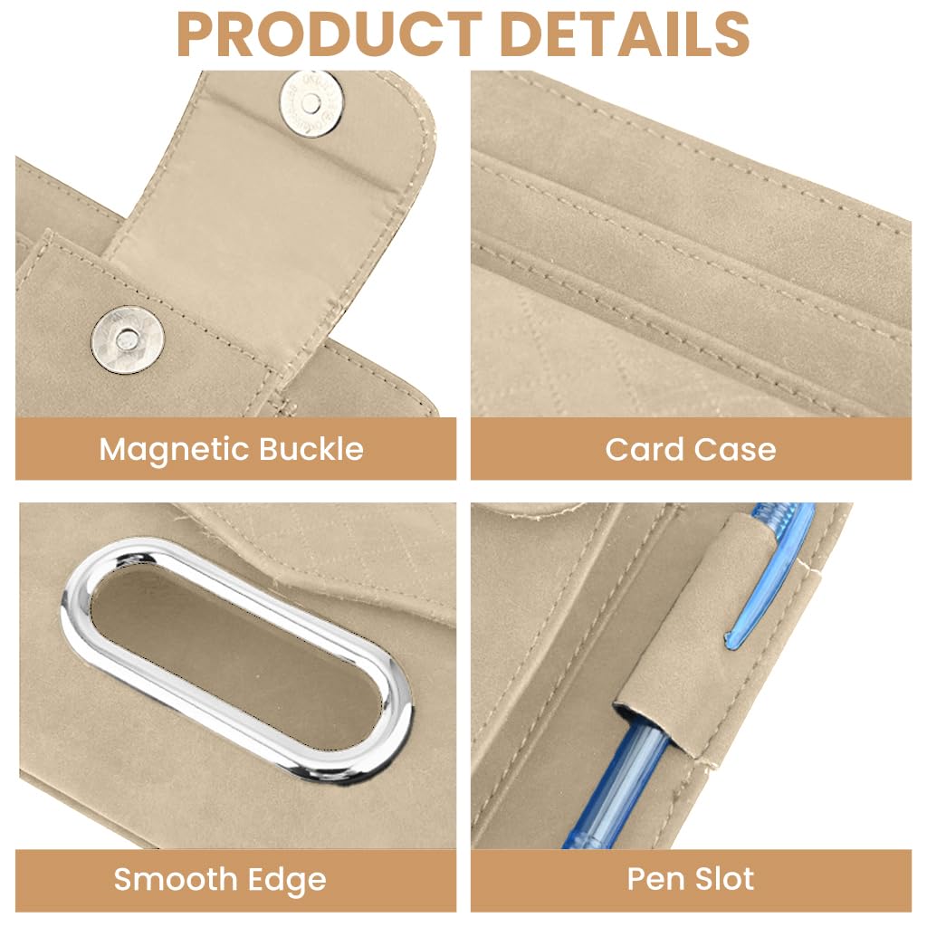 ZIBUYU Car Tissue Holder for Sun Visor with 4 in 1 Storage Design and Suede Surface | Universal Fit