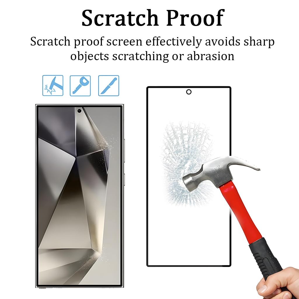 ZORBES Screen Protector for Galaxy S24 Ultra with 9H Tempered Glass & Anti-Glare HD Clarity | Pack of 6