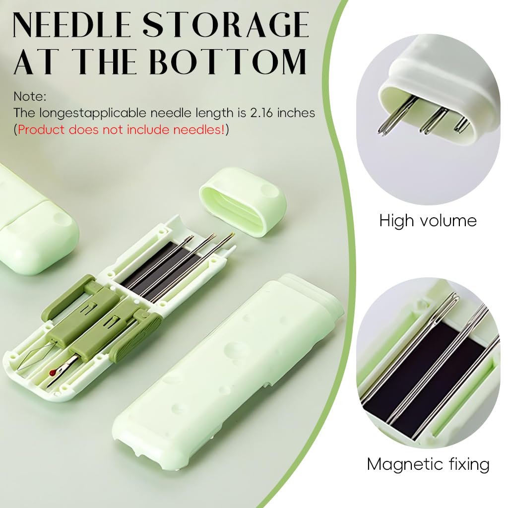 HASTHIP 3 in 1 Automatic Needle Threader for Sewing and Embroidery with Dual Head Design | Compact Tool for Quick Threading and Seam Ripping