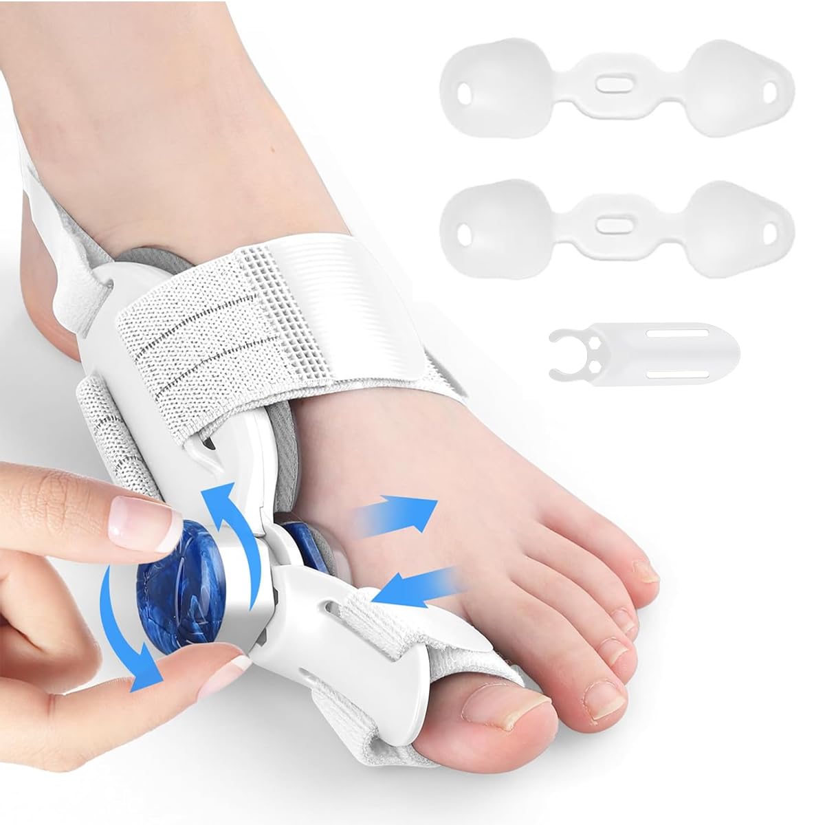 HANNEA Bunion Corrector for Women and Men featuring Adjustable Knob Traction with Silicone Pad | Comfortable Orthopedic Toe Straightener