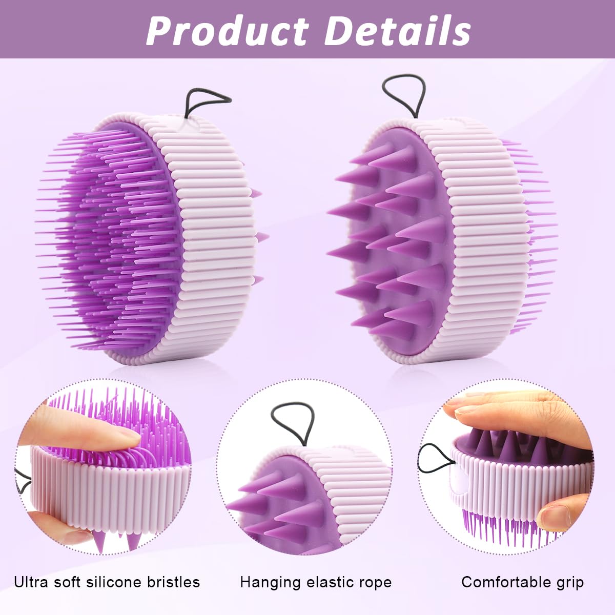 HANNEA Scalp Massager for Wet and Dry Use featuring Double Sided 3.15 in Design | Relaxing Scalp Care