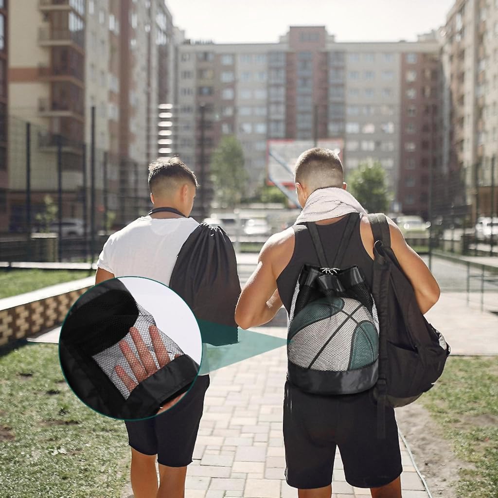 PROBEROS Basketball Drawstring Bag for Sports and Fitness with 23×23×31 cm Capacity | Oxford Cloth Mesh Backpack