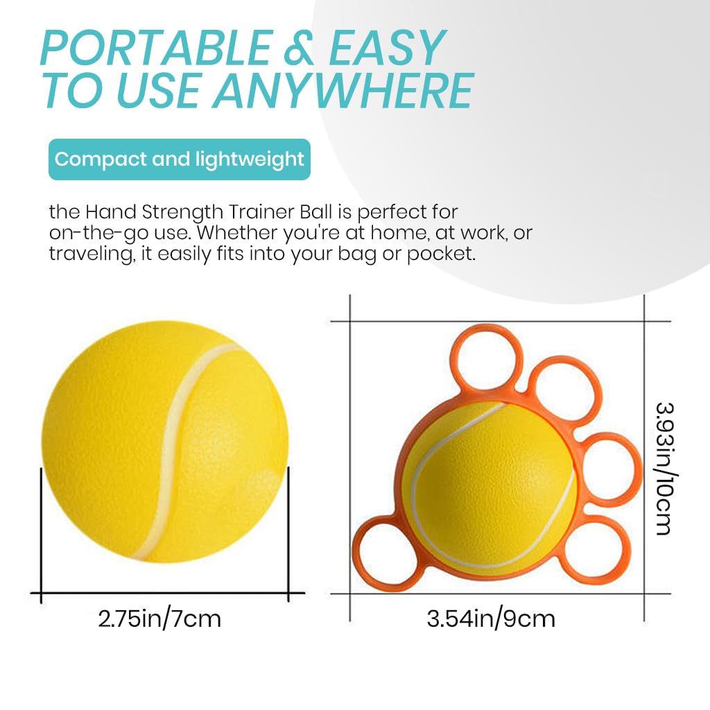 Proberos Hand Gripper Ball for Home Workout with 25lb Resistance featuring 4-Finger Loop Design
